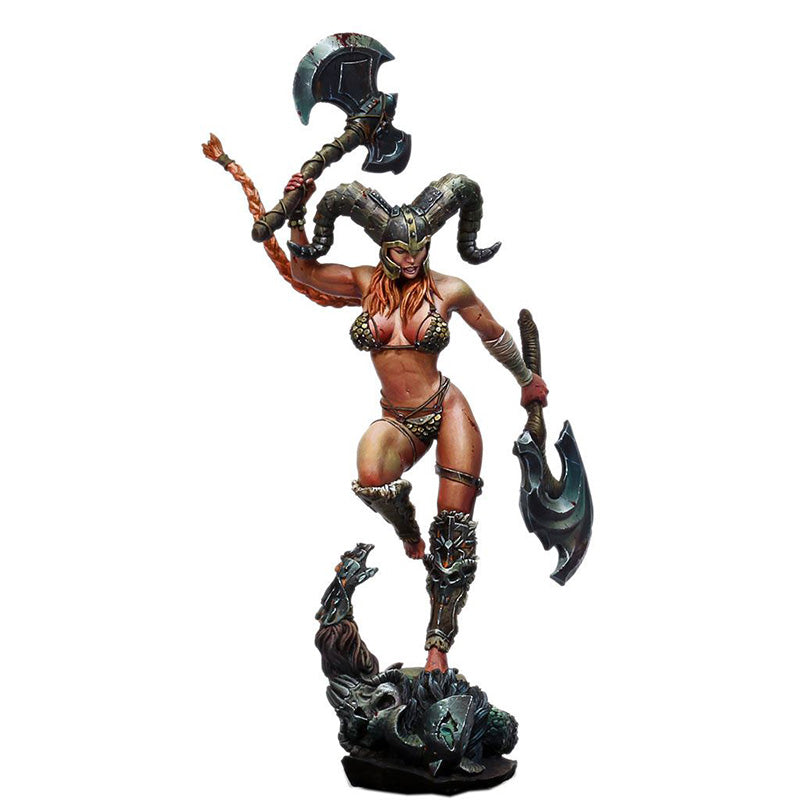 1/24 Resin Model Kit Beautiful Girl Barbarian Warrior Battle Unpainted