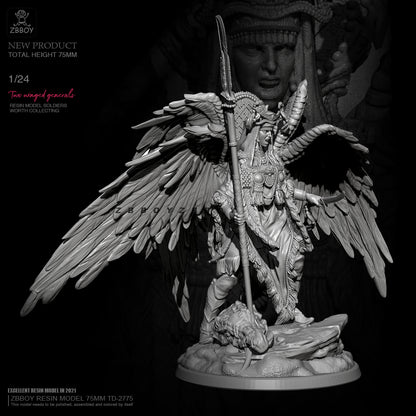 1/24 75mm Resin Model Kit Warrior Winged God Angel TD-2775 Unpainted