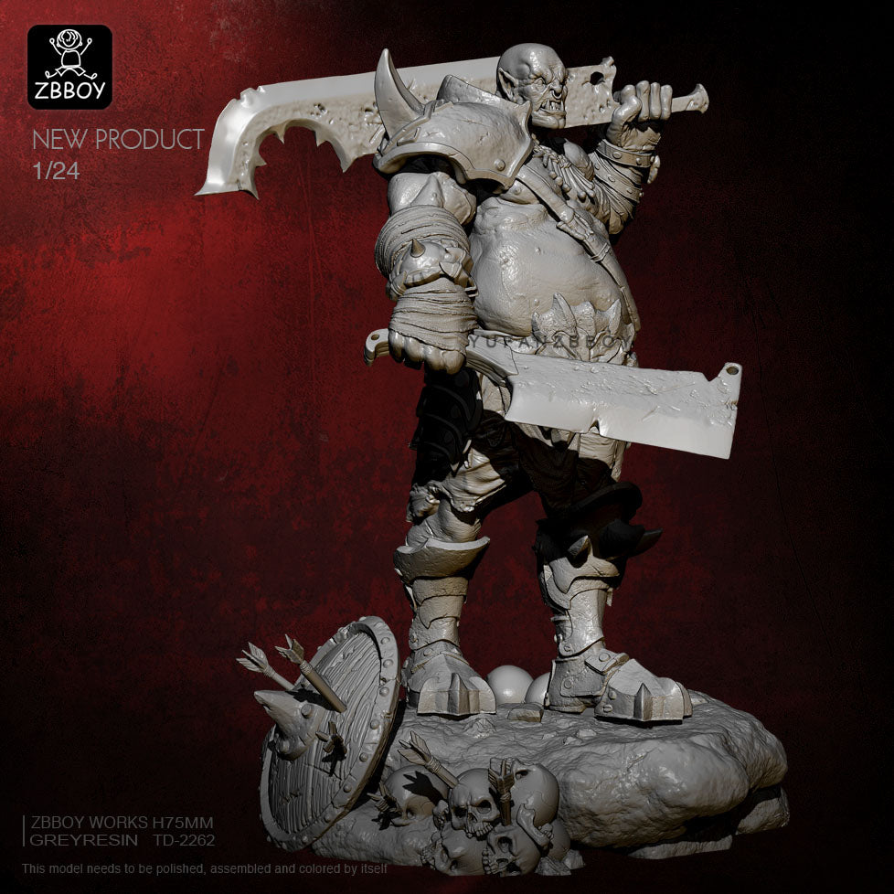 1/24 75mm Resin Model Kit Orc Butcher Berserker Warcraft TD-2262 Unpainted