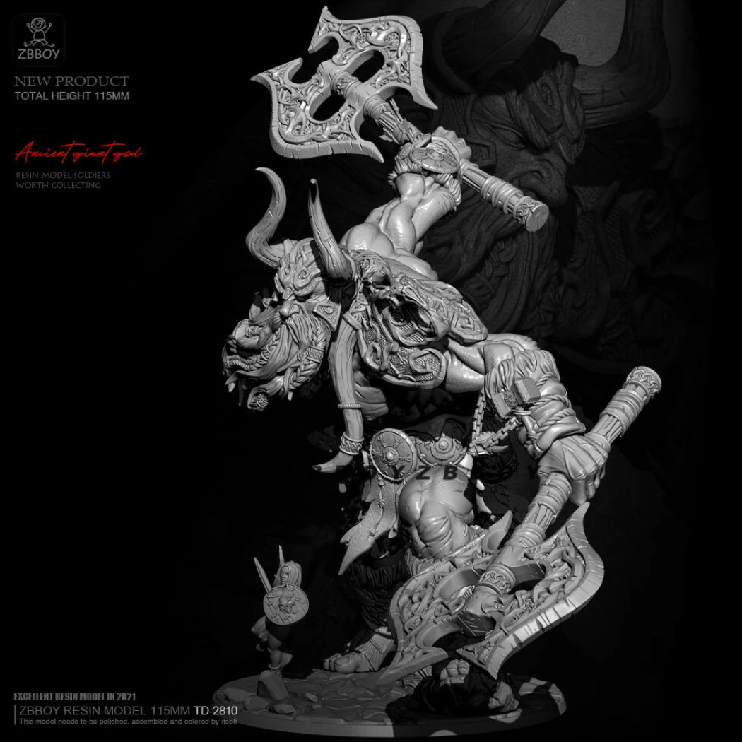 100mm 3D Print Model Kit Warrior Dwarf Berserk TD-2810 Unpainted