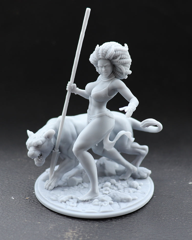 1/24 75mm Resin Model Kit Beautiful Girl Woman Barbarian Hunter TD-2758 Unpainted