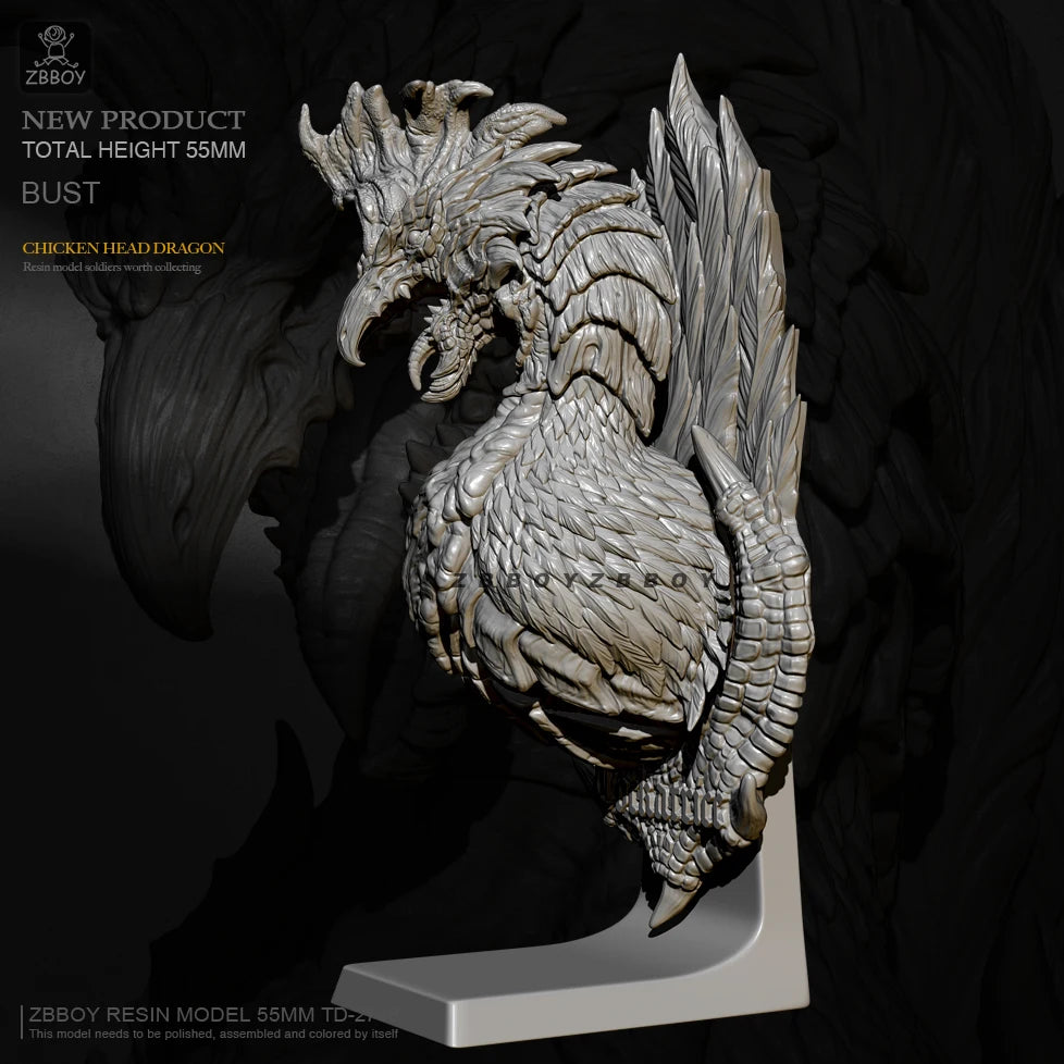 55mm BUST Resin Model Kit Dragon Phoenix Fairy Tales TD-2746 Unpainted