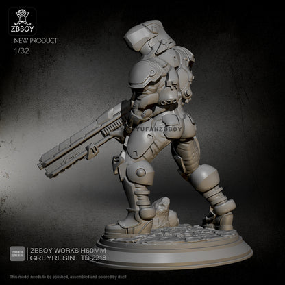 1/32 54mm Resin Model Kit Space Ranger Mercenary TD-2218 Unpainted