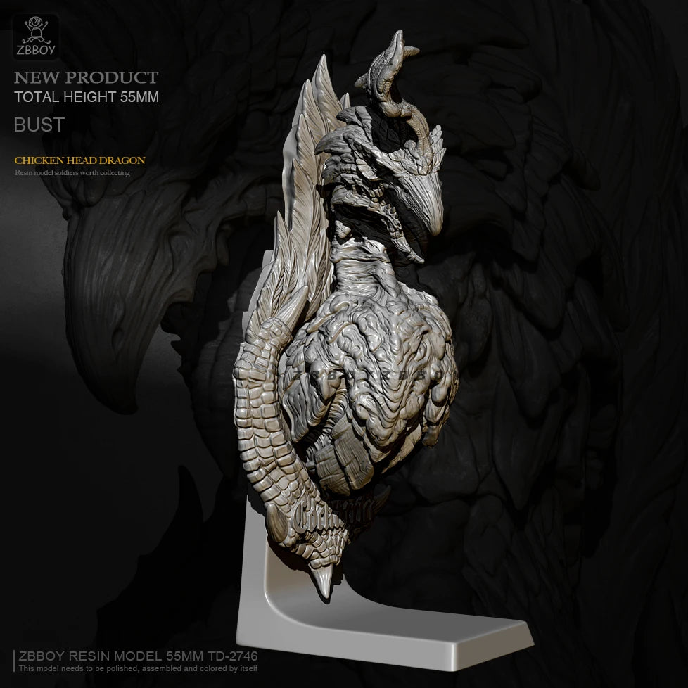 55mm BUST Resin Model Kit Dragon Phoenix Fairy Tales TD-2746 Unpainted