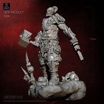 1/24 75mm Resin Model Kit Orc Warrior Berserker Warcraft TD-2245 Unpainted