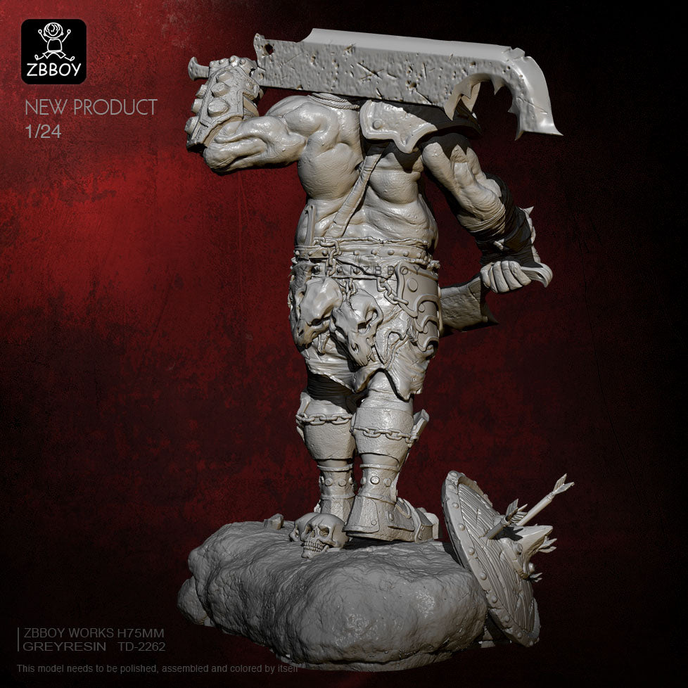 1/24 75mm Resin Model Kit Orc Butcher Berserker Warcraft TD-2262 Unpainted