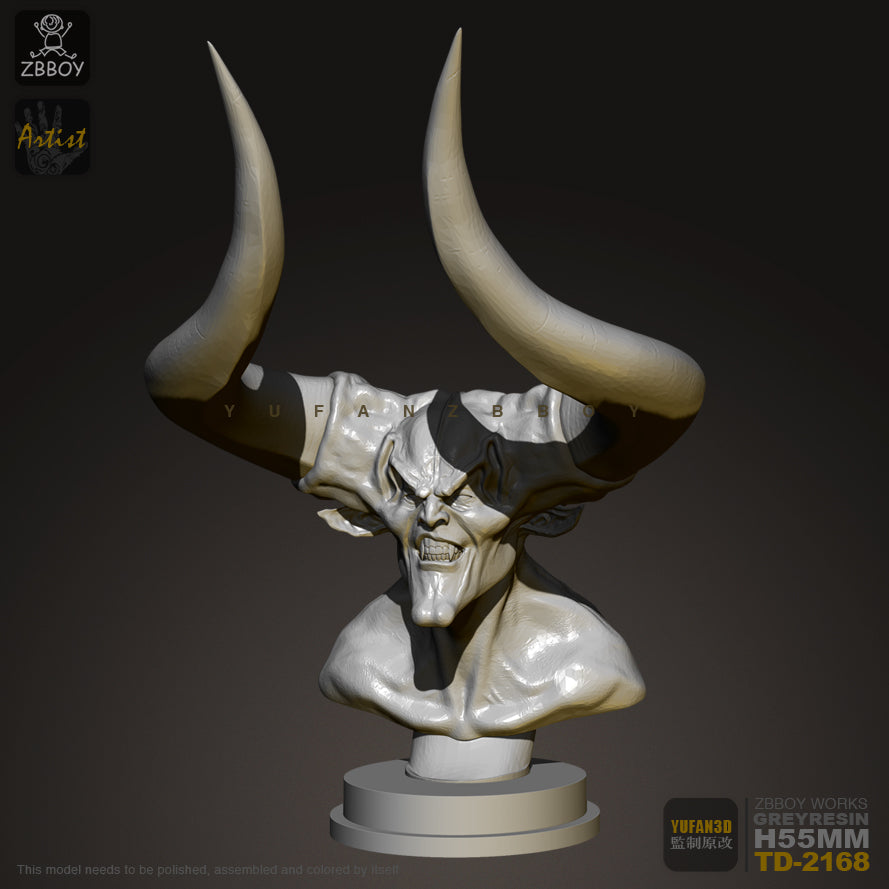 55mm Resin Model Kit Warrior Hell Demon Head TD-2168 Unpainted