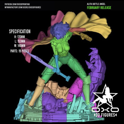 Digital STL Alita Battle Angel v3