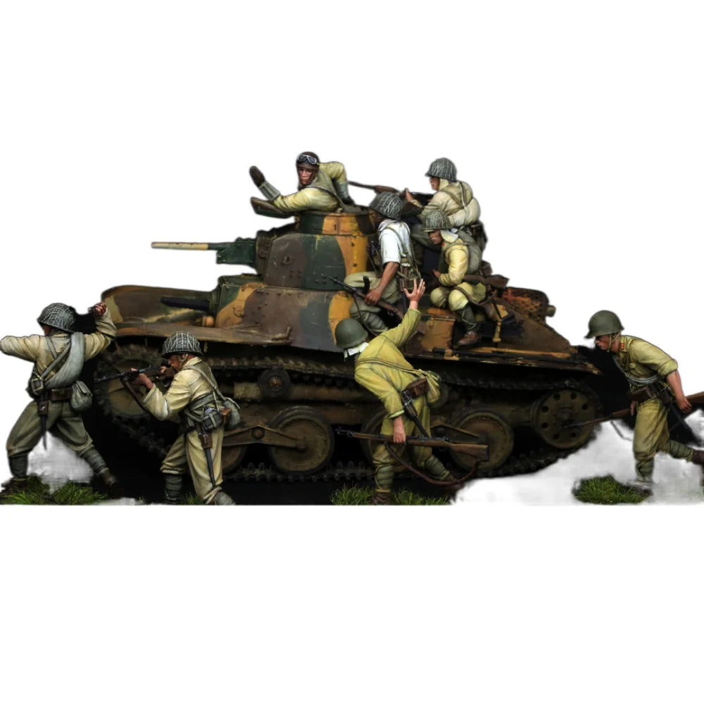 1/35 8pcs Resin Model Kit Japanese Soldiers (no tank) WW2 Unpainted