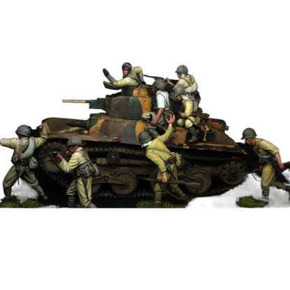 1/35 8pcs Resin Model Kit Japanese Soldiers (no tank) WW2 Unpainted