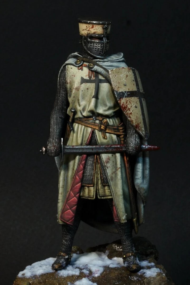 1/24 Resin Model Kit Medieval Crusade Knight (2 Heads) Miniature Unpainted