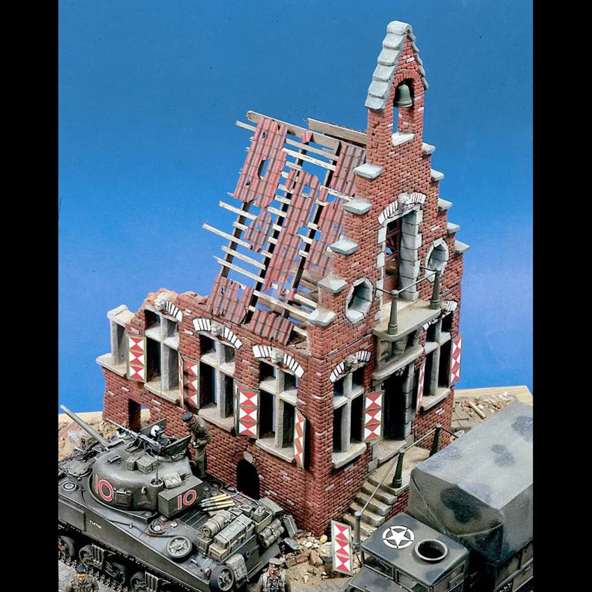 1/35 Resin Model Kit Building Ruins (no car no tank) WW2 Unpainted