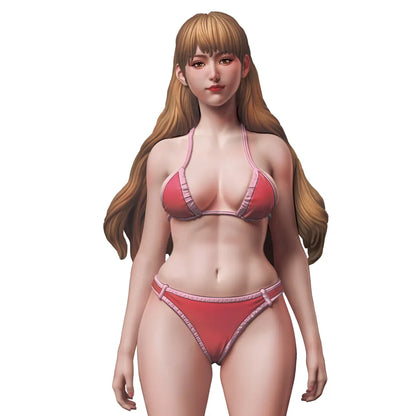 1/35 1/14 Resin Model Kit Modern Asian Beautiful Girl Summer Beach Unpainted