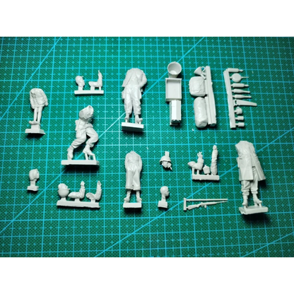 1/35 5pcs Resin Model Kit US Army Soldiers with Children WW2 (no car) Unpainted