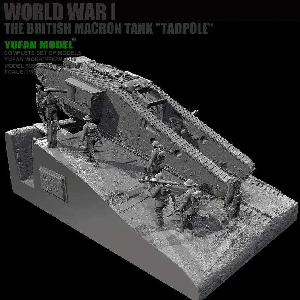 1/35 6pcs Resin Model Kit British Soldiers Tank Crew (with base) WW1 Unpainted YFWW-2258