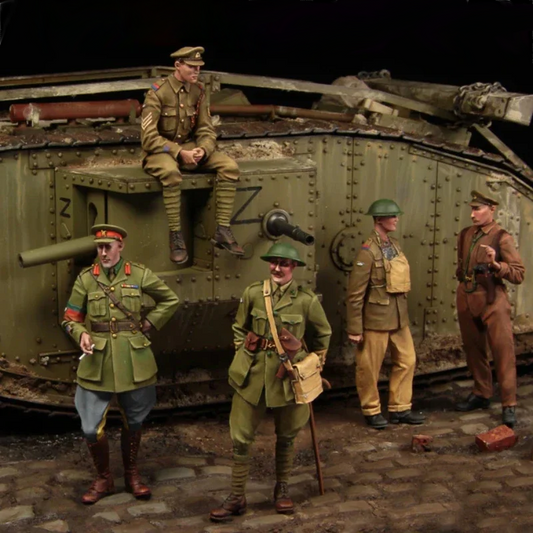1/35 5pcs Resin Model Kit British Soldiers Tank Crew WW1 WWI Unpainted
