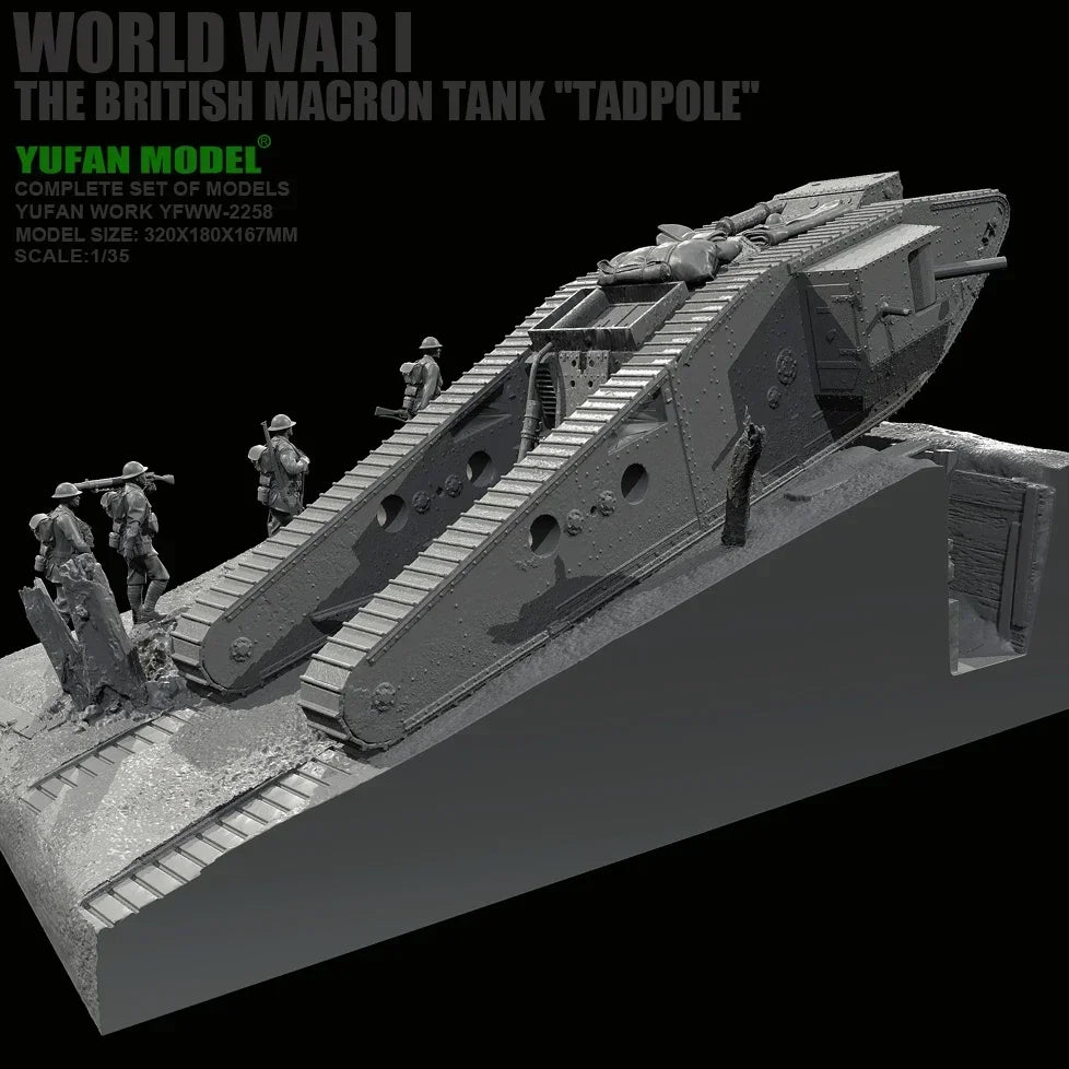 1/35 6pcs Resin Model Kit British Soldiers Tank Crew (with base) WW1 Unpainted YFWW-2258