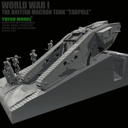 1/35 6pcs Resin Model Kit British Soldiers Tank Crew (with base) WW1 Unpainted YFWW-2258