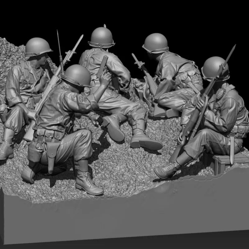 1/35 5pcs Resin Model Kit US Army Infantry WW2 (no base) Historical Military Miniature Unpainted