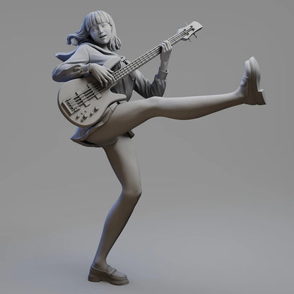 1/28 1/22 Resin Model Kit Modern Asian Beautiful Girl Guitar Player Unpainted