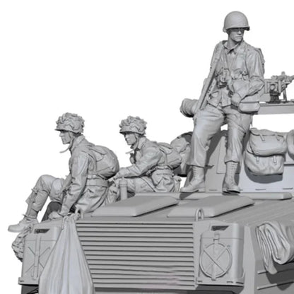 1/16 3pcs Resin Model Kit US Army Airborne Tank Riders WW2 (no tank) Unpainted