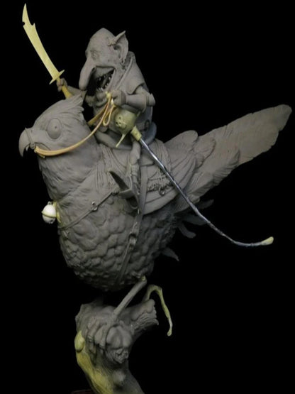 1/32 Resin Model Kit Goblin Rider and Bird Fantasy Unpainted