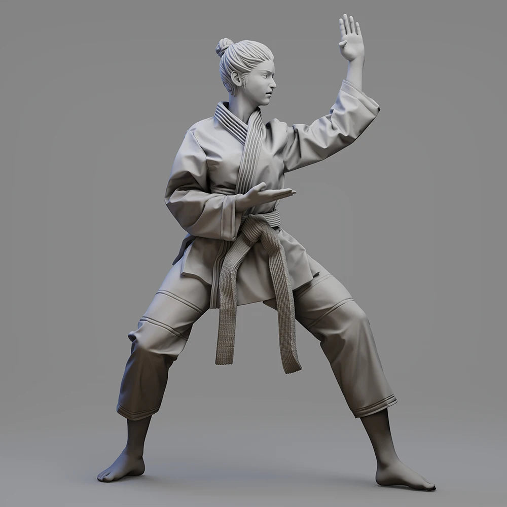 1/28 - 1/22 Resin Model Kit Modern Asian Beautiful Girl Karate Fighter Master Unpainted