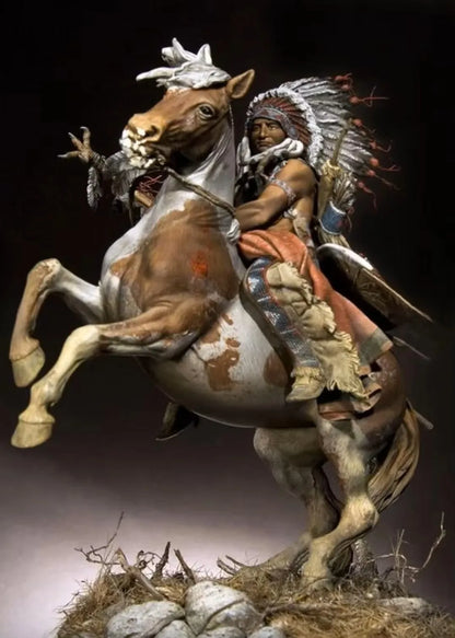 1/20 Resin Model Kit American Native Indian Chief Horseman Unpainted