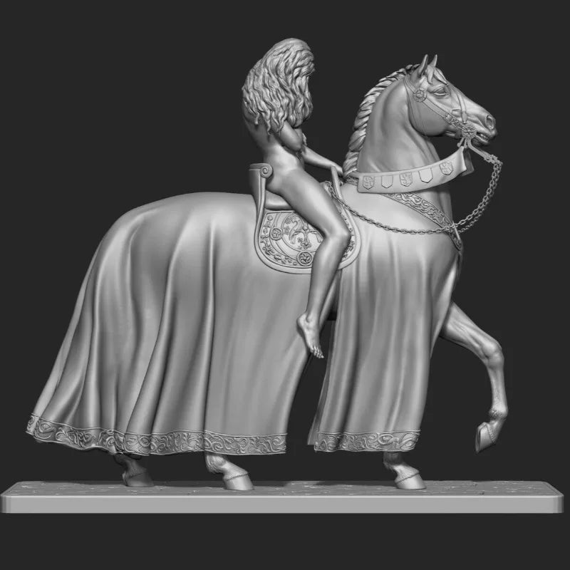 1/22 Resin Model Kit Beautiful Girl on a Horse Unpainted