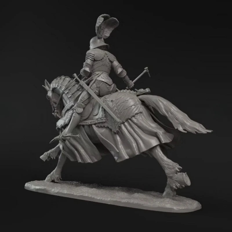 1/24 Resin Model Kit Medieval Knight Horseman Unpainted