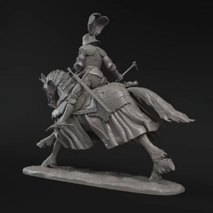 1/24 Resin Model Kit Medieval Knight Horseman Unpainted