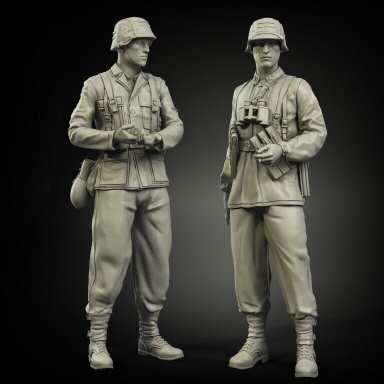 1/35 2pcs Resin Model Kit German Soldiers Infantry WW2 Unpainted