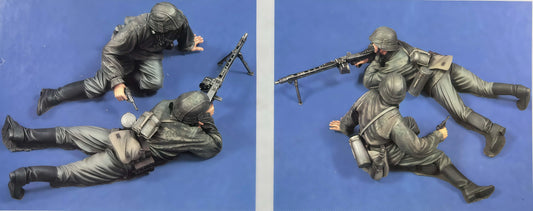 1/16 2pcs Resin Model Kit German Soldiers Infantry MG 42 Team WW2 Unpainted