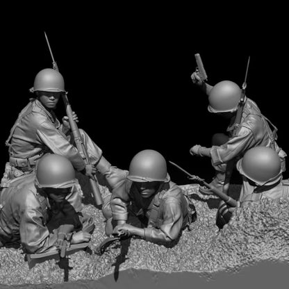 1/35 5pcs Resin Model Kit US Army Infantry WW2 (no base) Historical Military Miniature Unpainted
