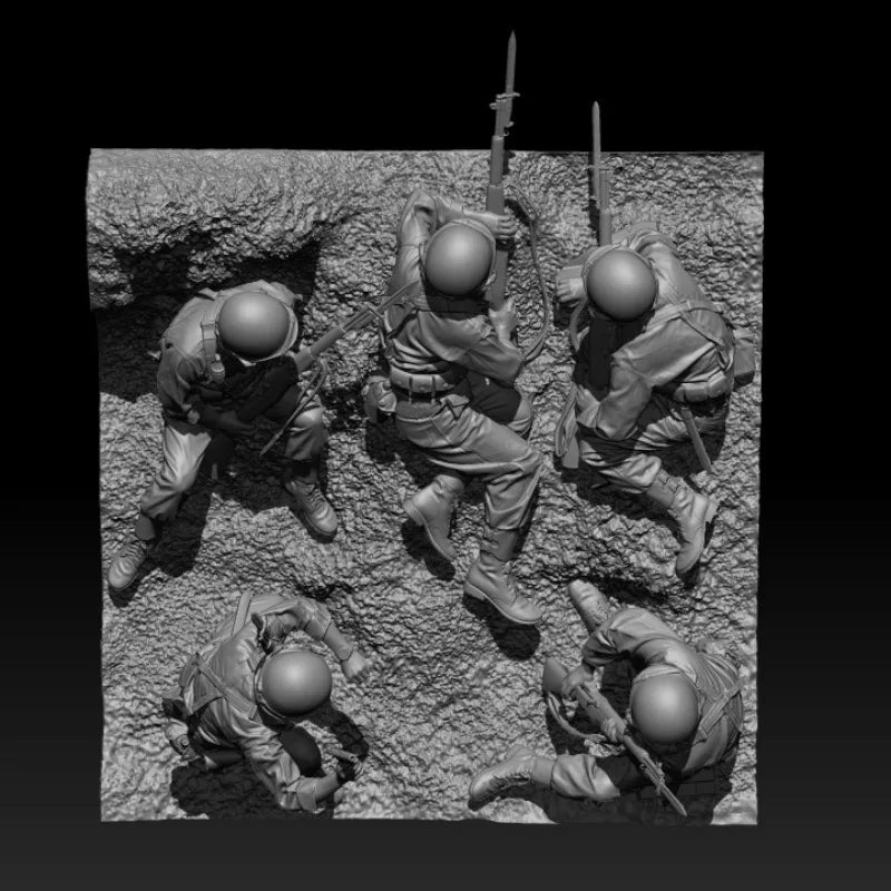 1/35 5pcs Resin Model Kit US Army Infantry WW2 (no base) Historical Military Miniature Unpainted