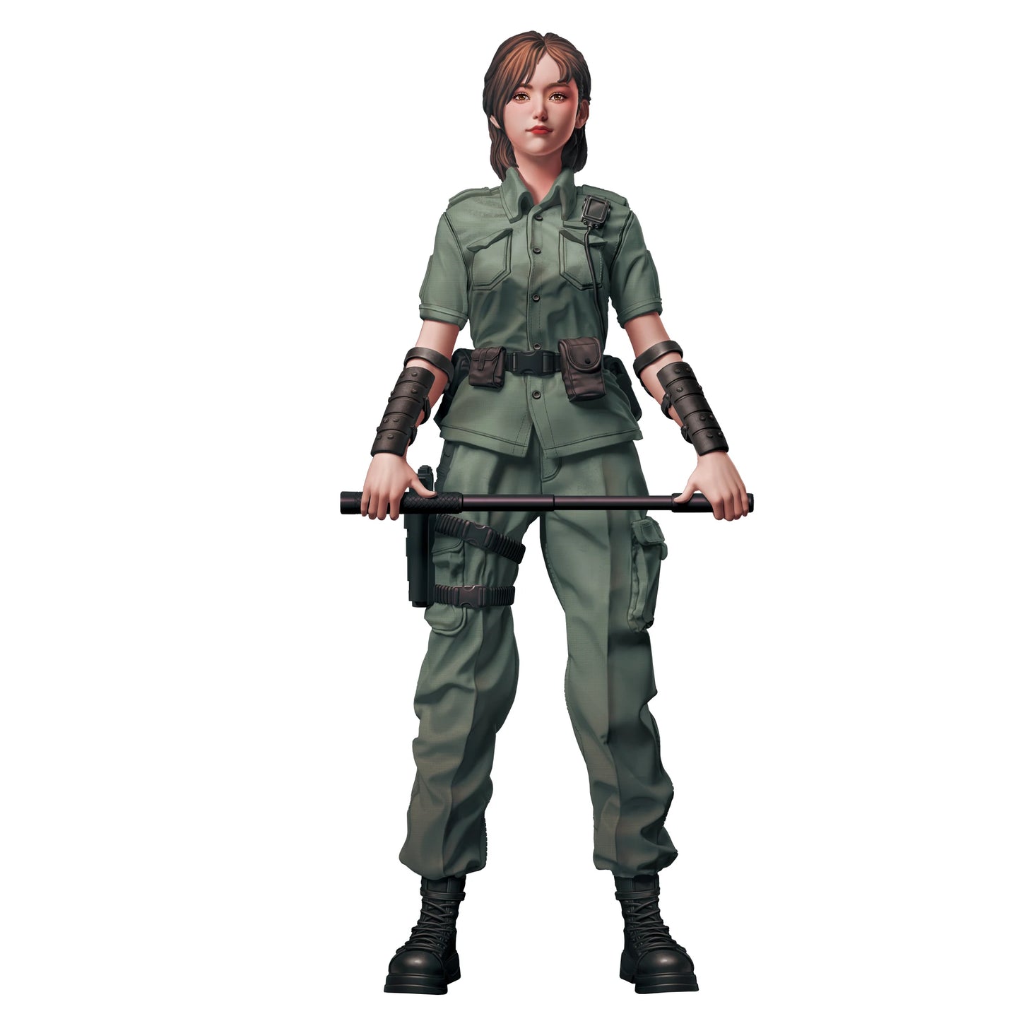 1/35 1/14 Resin Model Kit Modern Asian Beautiful Girl Police Uniform Pin Up Unpainted