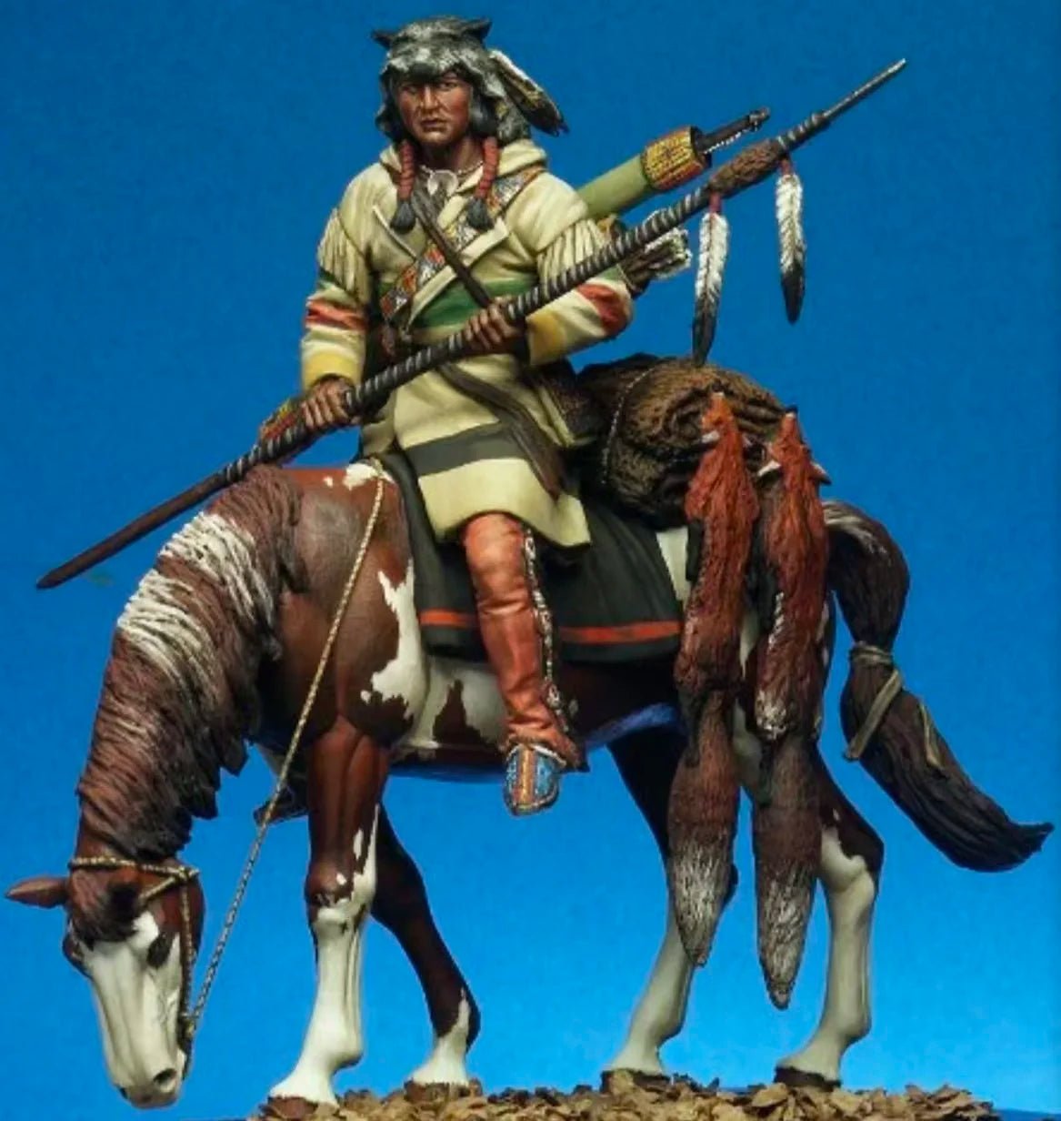 1/32 Resin Model Kit American Native Indian Horseman Unpainted