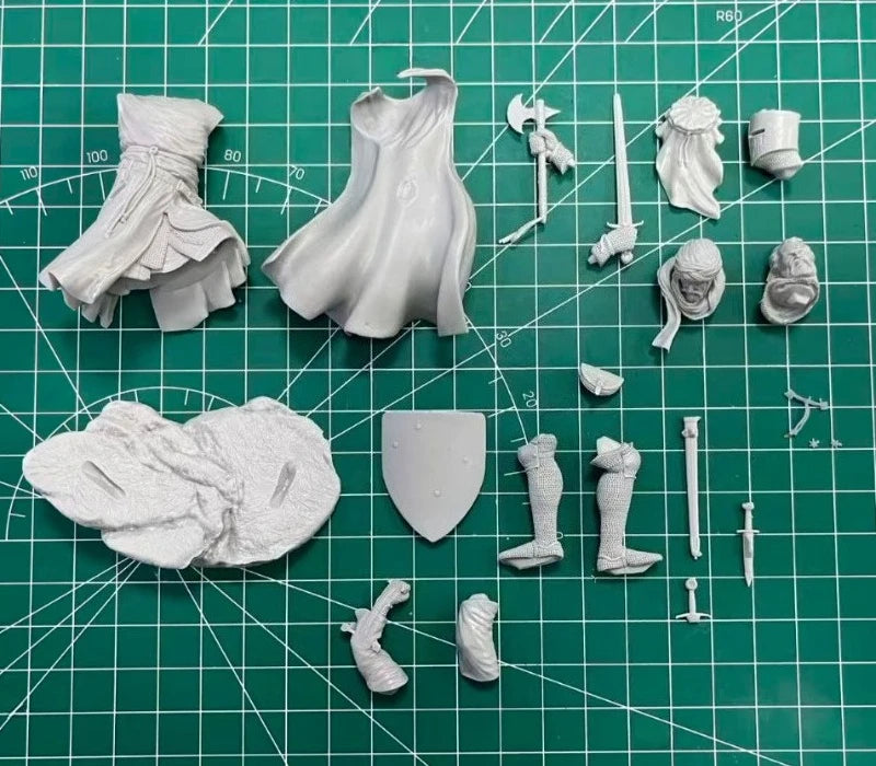 1/24 Resin Model Kit Medieval Templar Knight Hobby Miniature Unpainted