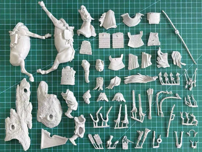 1/20 90mm Resin Model Kit Japanese Samurai General Horseman Unpainted