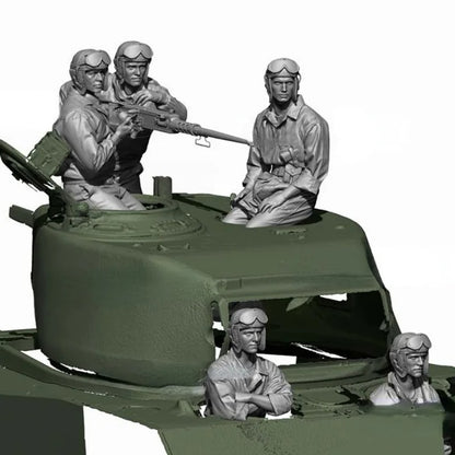 1/16 5pcs Resin Model Kit US Army Tank Crew WW2 (no tank) Unpainted