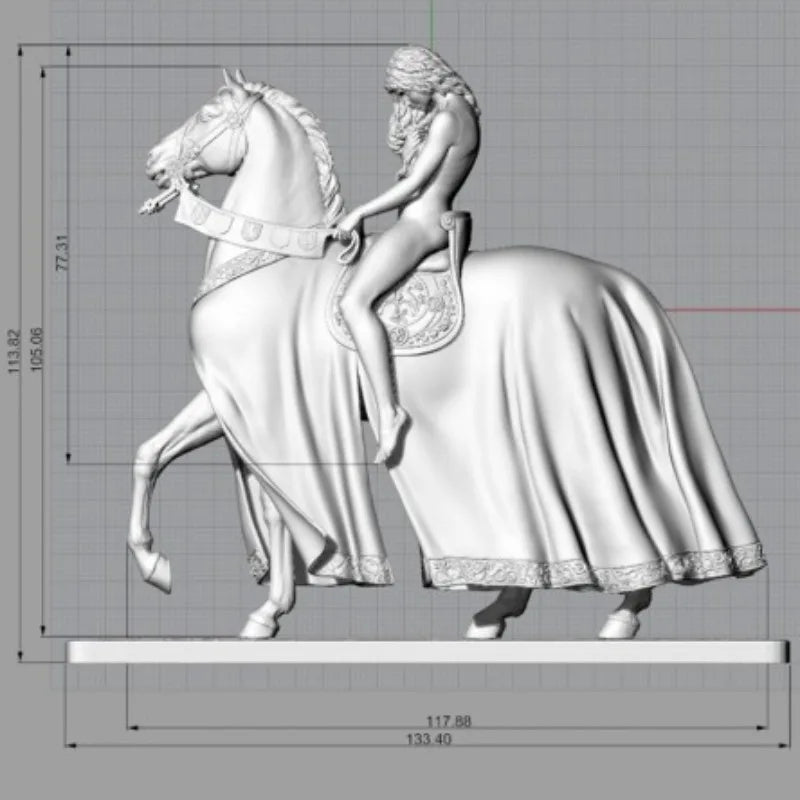 1/22 Resin Model Kit Beautiful Girl on a Horse Unpainted