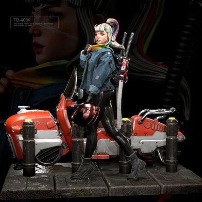 1/24 75mm Resin Cyberpunk Model Kit Beautiful Girl Rebel TD-4039 Unpainted