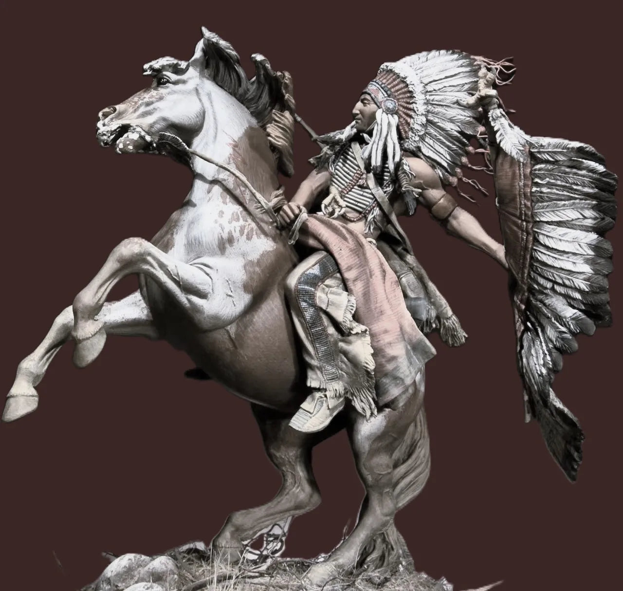 1/20 Resin Model Kit American Native Indian Chief Horseman Unpainted