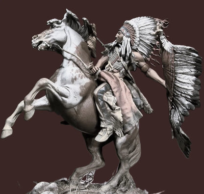 1/20 Resin Model Kit American Native Indian Chief Horseman Unpainted