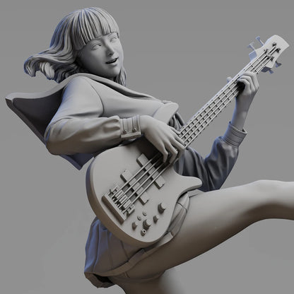 1/28 1/22 Resin Model Kit Modern Asian Beautiful Girl Guitar Player Unpainted