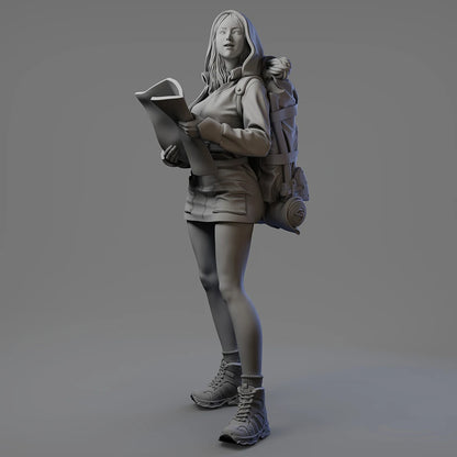 1/30 1/22 1/14 Resin Model Kit Mountain Climbing Beautiful Girl Unpainted