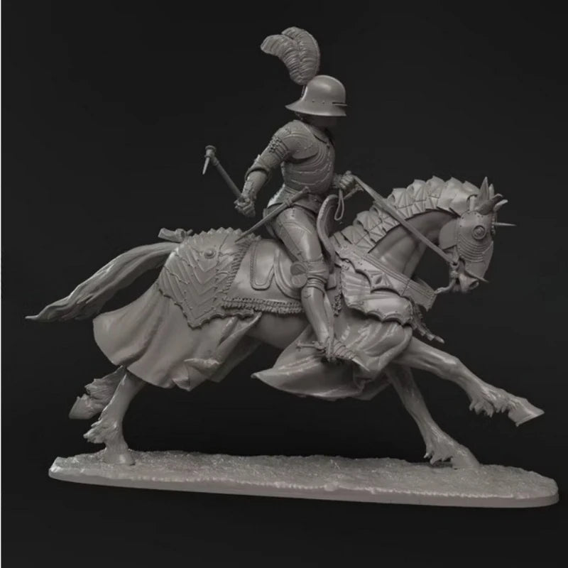 1/24 Resin Model Kit Medieval Knight Horseman Unpainted