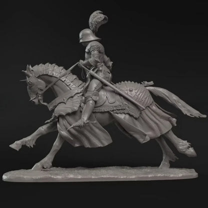 1/24 Resin Model Kit Medieval Knight Horseman Unpainted