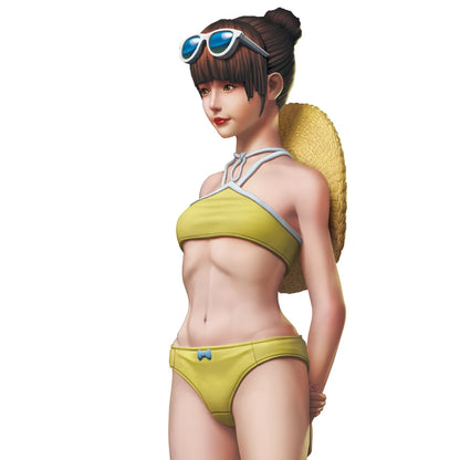 1/35 - 1/16 Resin Model Kit Modern Asian Beautiful Girl Summer Beach Unpainted