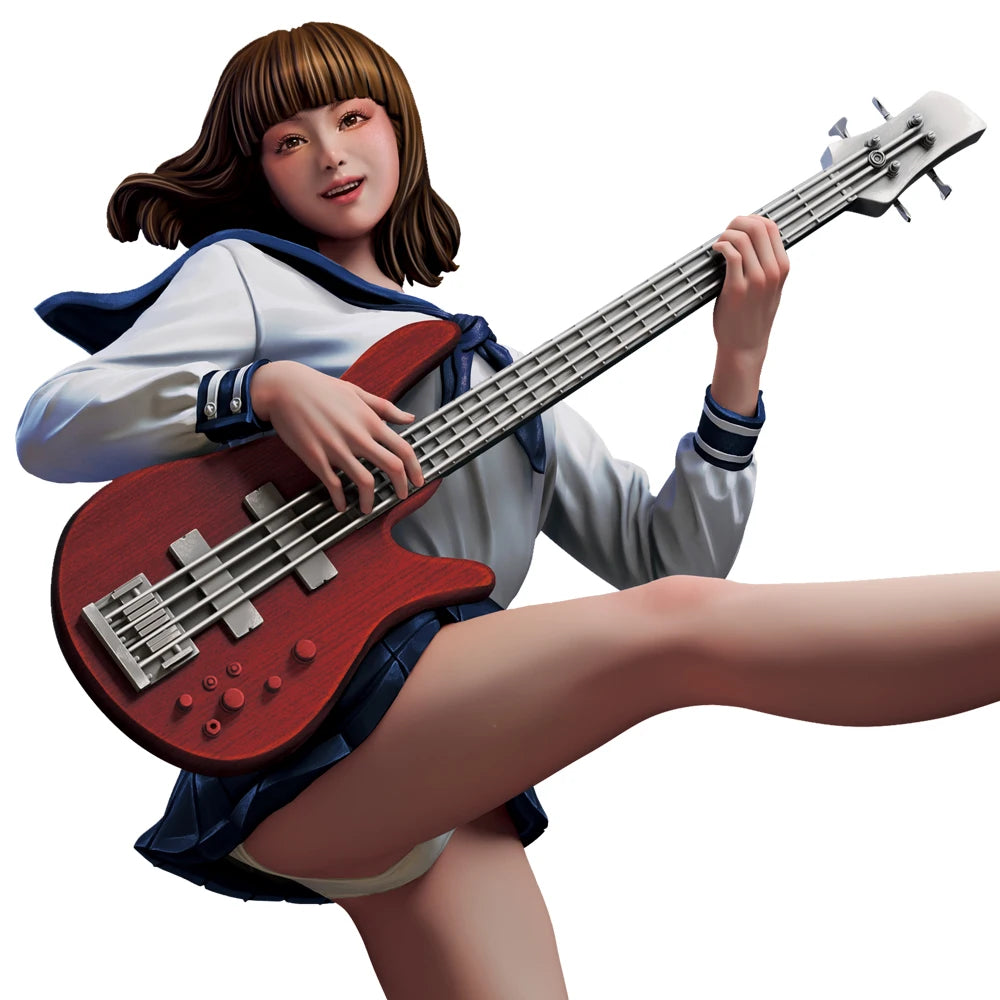 1/28 1/22 Resin Model Kit Modern Asian Beautiful Girl Guitar Player Unpainted